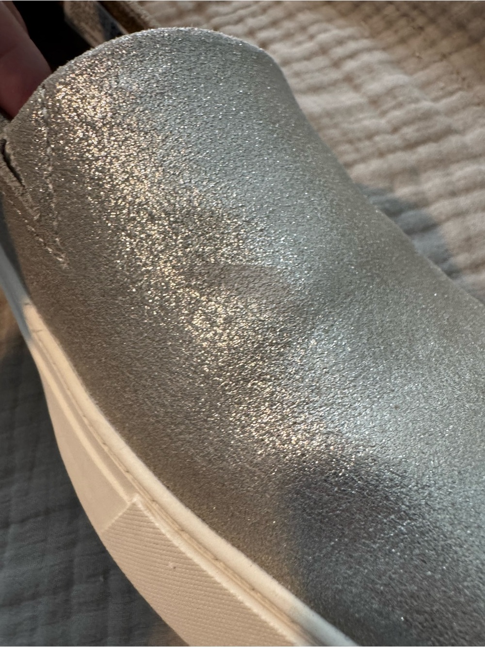 TOMS Kameron Slip-On Sneaker - Champagne Metallic Leather - Women’s Size 9 - Picture 8 of 9
